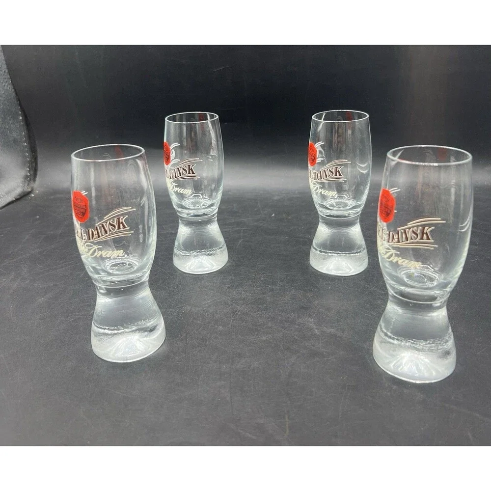 Set of 4 Vintage Gammel Dansk Bitter Dram Schnapps Shot Glasses Barware